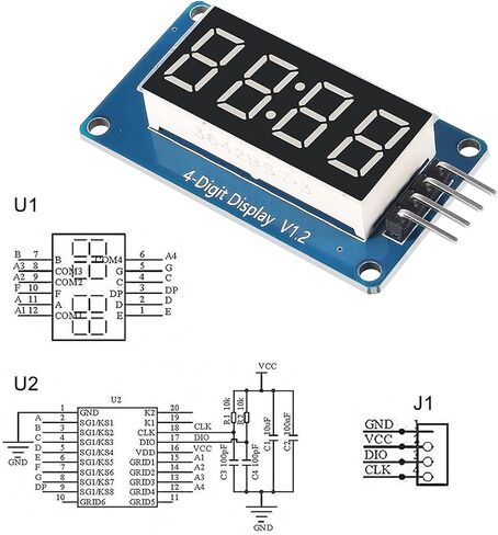 6pcs 0.36" 4-Digit Tube LED Segment Display Module Red Common Anode TM1637 Drive Chip Tube Clock Display for Arduino UNO R3 in Saudi Arabia