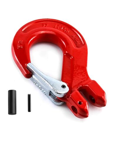 QWORK Clevis Slip Hook with Latch, 8 Pack, 3/8", 4400 lbs Load Limit, Grade 80 Drop Forged Alloy Steel in Saudi Arabia