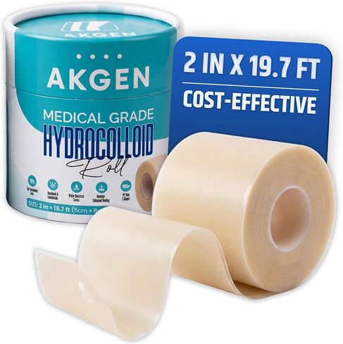 Hydrocolloid Roll for Wound Care – Cut-to-Size Ultra Absorbent First Aid Kit Essential - Flexible, Waterproof & Extra Large Hydrocolloid Bandages for Face, Acne, Blisters & Skin Healing (2in x 19.7ft) in Saudi Arabia