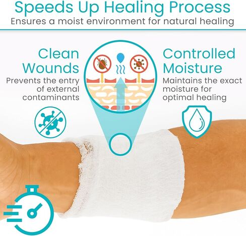 ViveCare Calcium Alginate Wound Dressing 2" x 2" (10 Pack)- Individually Wrapped, Sterile Gauze Pads - Absorbent Patches for Ulcer, Bed Sore, G Tube, & Diabetic Foot - Non-Stick Burn Treatment in Saudi Arabia