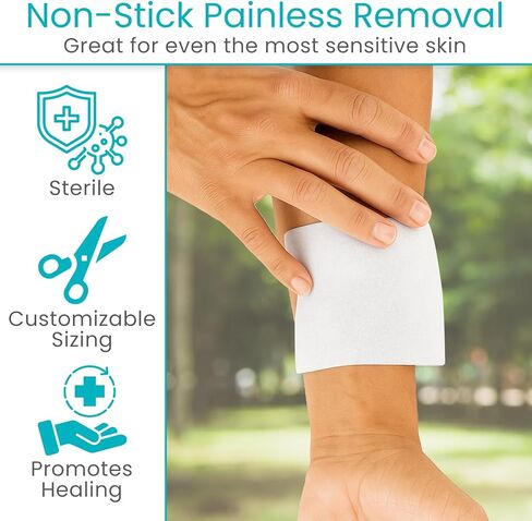 ViveCare Calcium Alginate Wound Dressing 2" x 2" (10 Pack)- Individually Wrapped, Sterile Gauze Pads - Absorbent Patches for Ulcer, Bed Sore, G Tube, & Diabetic Foot - Non-Stick Burn Treatment in Saudi Arabia
