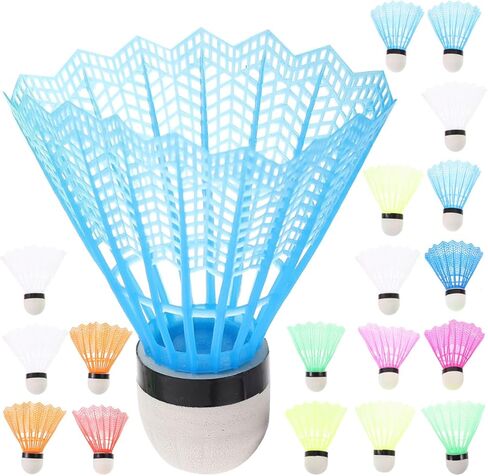 Colored Badminton Shuttlecocks 20-Pack Plastic Birdie Balls for Training Beginners Family Outdoor Sports Durable Rainbow Shuttlecock in Saudi Arabia