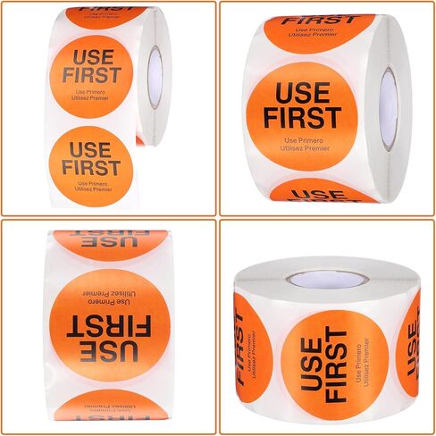 2000PCS Use First Stickers Food Service 1.5 Inch Food Labels Stickers Inventory Control Labels for Restaurant Adhesive Circle Dot Label Paper for Restaurant Inventory Management (Orange) in Saudi Arabia