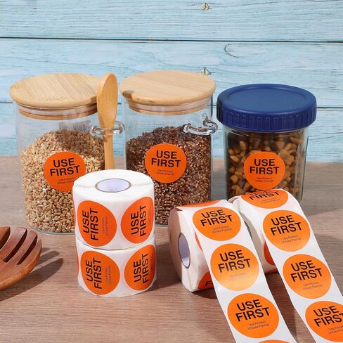2000PCS Use First Stickers Food Service 1.5 Inch Food Labels Stickers Inventory Control Labels for Restaurant Adhesive Circle Dot Label Paper for Restaurant Inventory Management (Orange) in Saudi Arabia