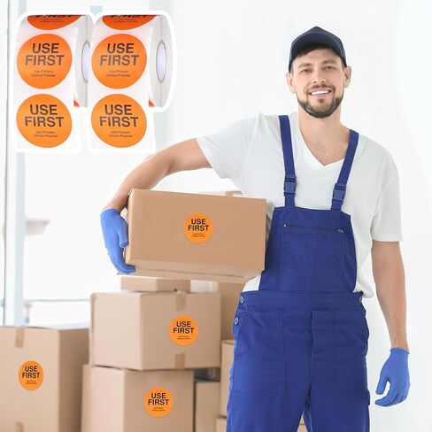 2000PCS Use First Stickers Food Service 1.5 Inch Food Labels Stickers Inventory Control Labels for Restaurant Adhesive Circle Dot Label Paper for Restaurant Inventory Management (Orange) in Saudi Arabia