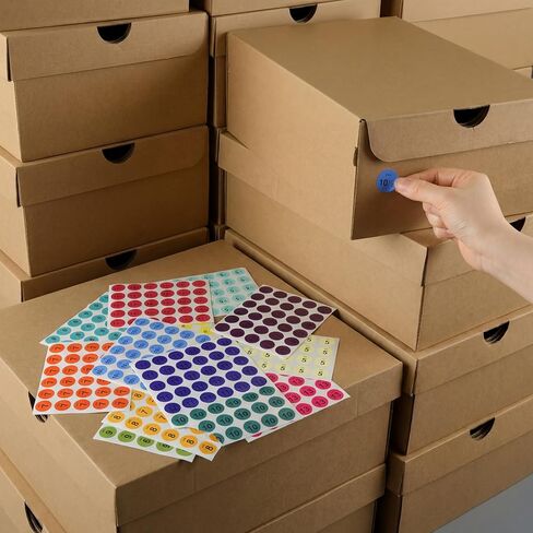 5100 Pcs Round Shoe Size Labels - 0.75 Inch Multi Colors Shoe Retail Stickers, 5 to 13 Measurement Sizing Stickers for Footwear Inventory, and Organization in Saudi Arabia
