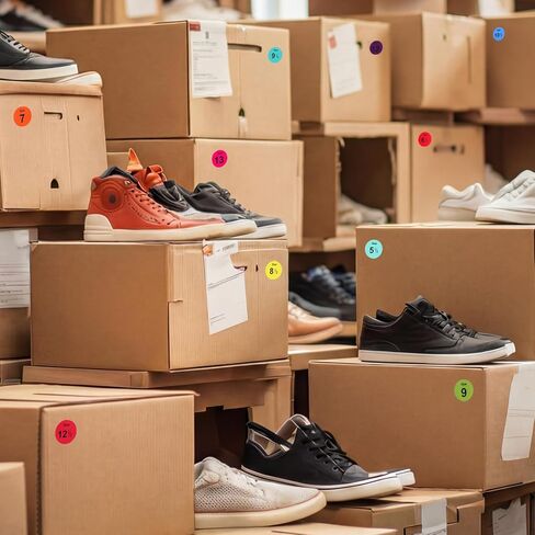 5100 Pcs Round Shoe Size Labels - 0.75 Inch Multi Colors Shoe Retail Stickers, 5 to 13 Measurement Sizing Stickers for Footwear Inventory, and Organization in Saudi Arabia