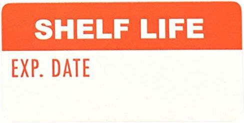 White and Red Shelf Life Labels, 3/4 x 1 1/2 Inch Semi Gloss Expiration Date Stickers, 500 Total Adhesive Labels on a Roll for Food Safety, Prep Dating, and Inventory Control – Made in the USA in Saudi Arabia