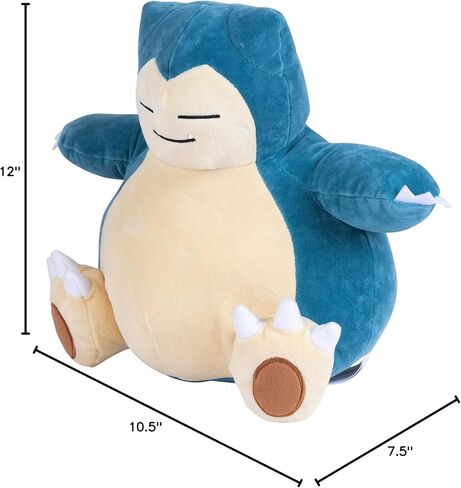 Pokemon 12" Large Snorlax Plush - Officially Licensed - Generation One - Authentic 12-inch Soft Stuffed Animal Toy Figure - Holiday Christmas Stocking Stuffer Gift for Kids, Boys, Girls - 2+ in Saudi Arabia