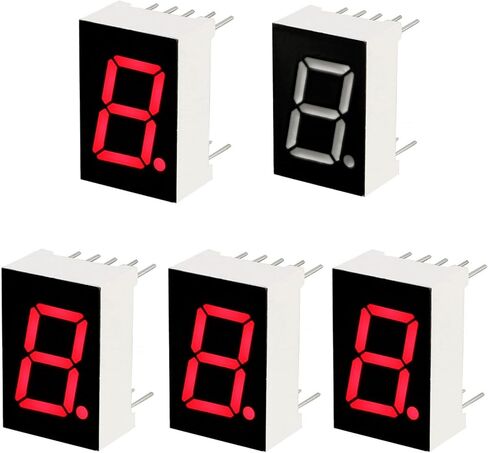 شاشة LED حمراء مقاس 0.56 بوصة، كاثود مشترك، 10 دبابيس (موديل 5161AH)، رقم واحد، سطوع عالي، لـ Arduino وDIY، 5 عبوات in Saudi Arabia
