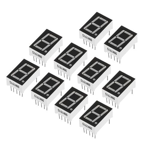 أنبوب رقمي بشاشة LED عامة، 10 عبوات كاثود مشترك 7 شرائح 10 دبوس 1 بت 3.3 فولت 0.56 بوصة وحدة عرض LED لارتفاع الأرقام للوحة التشغيل الإلكترونية، أخضر in Saudi Arabia