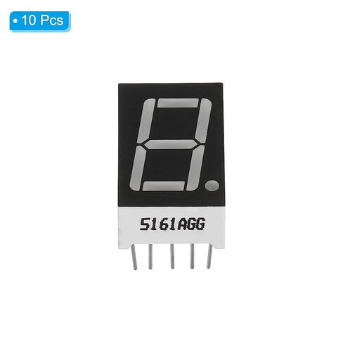 أنبوب رقمي بشاشة LED عامة، 10 عبوات كاثود مشترك 7 شرائح 10 دبوس 1 بت 3.3 فولت 0.56 بوصة وحدة عرض LED لارتفاع الأرقام للوحة التشغيل الإلكترونية، أخضر in Saudi Arabia