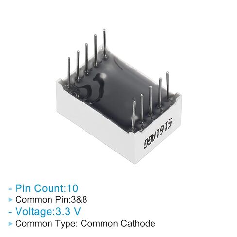 أنبوب رقمي بشاشة LED عامة، 10 عبوات كاثود مشترك 7 شرائح 10 دبوس 1 بت 3.3 فولت 0.56 بوصة وحدة عرض LED لارتفاع الأرقام للوحة التشغيل الإلكترونية، أخضر in Saudi Arabia