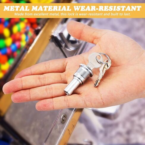 Ipetboom Gumball Vending Machine Lock and Key Set: Candy Bucket Tubular Game Lock Replacement for Globe Square Round Big Capsule Triple in Saudi Arabia