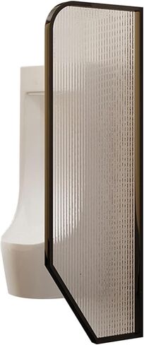 Gold Urinal Privacy Screen Partition - 40x120cm Tempered Glass Panel with Stainless Steel Frame, Wall-Mounted Bathroom Divider (3 Pieces) for Modern Restroom P in Saudi Arabia