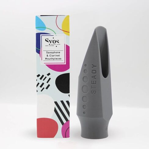Syos Alto Saxophone Mouthpiece, Steady Model, 7 Tip Opening, Anthracite Gray, Improve the Sound of your Sax with this Easy-To-Play, Flexible and Homogeneous Alto Sax Mouthpiece in Saudi Arabia