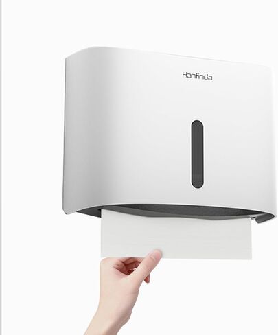 موزع مناشف ورقية مثبت على الحائط، موزع مناشف ورقية تجارية لاصقة - مثبت على الحائط، يناسب المناشف المتعددة الطيات/الثلاثية/القابلة للطي على شكل حرف C، مثالي للحمامات باللون الأبيض in Kuwait