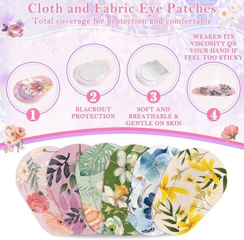 60Pcs Adhesive Eye Patches for Adults, 12Styles Disposable Sticky Eye Cover Patch, Cute Medical Eye Bandage for Women Lazy Eye Sleeping Dry Eye in Saudi Arabia