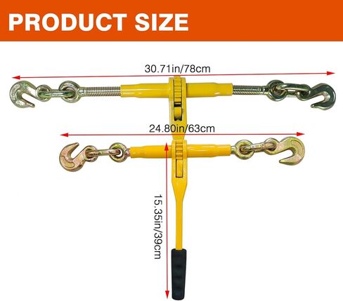 مجموعة سلسلة وموثق 5/16 بوصة - 3/8 بوصة، 2 حزمة G80 5/16 بوصة × 10FT سلاسل مع خطاف تصارع ومجلدات سقاطة، قوة عمل 5400 رطل، مجلدات سقاطة وسلاسل للسحب والسحب والربط والشاحنة in Kuwait