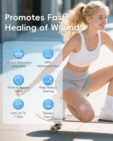 Hydrocolloid Roll for Wound Care, 2in x 16ft Large Hydrocolloid Bandages Patch with Self-Adhesive, Fast Healing, for Acne, Pimple, Burn, Blister, Cuts, Sterile and Waterproof Wound Dressing in Saudi Arabia