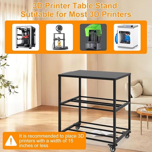 رف منظم خيوط معدنية ثلاثية الأبعاد من Demao باللون الأسود، رف تخزين خيوط الطابعة ثلاثية الأبعاد مع عجلات، يحمل ما يصل إلى 40 × 1 كجم من البكرات والطابعة ثلاثية الأبعاد الصغيرة - مناسب للمكاتب والمنزل والاستوديوهات in Kuwait