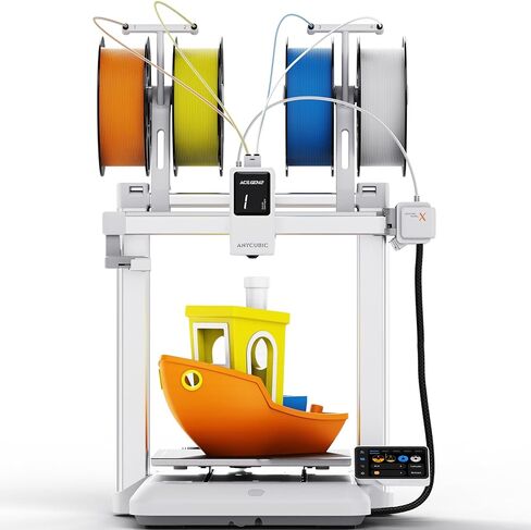 طابعة Anycubic Kobra X ثلاثية الأبعاد متعددة الألوان، طباعة أسرع 2X وسهلة بنقرة واحدة، طابعات ثلاثية الأبعاد عالية السرعة 600 مم/ثانية للمبتدئين والأطفال، 4 ألوان مدمجة، 260 × 260 × 260 متر مكعب، طابعة FDM ثلاثية الأبعاد سهلة الاستخدام in Saudi Arabia