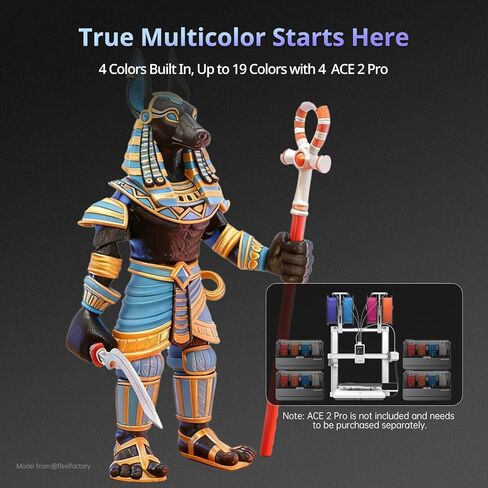 طابعة Anycubic Kobra X ثلاثية الأبعاد متعددة الألوان، طباعة أسرع 2X وسهلة بنقرة واحدة، طابعات ثلاثية الأبعاد عالية السرعة 600 مم/ثانية للمبتدئين والأطفال، 4 ألوان مدمجة، 260 × 260 × 260 متر مكعب، طابعة FDM ثلاثية الأبعاد سهلة الاستخدام in Saudi Arabia