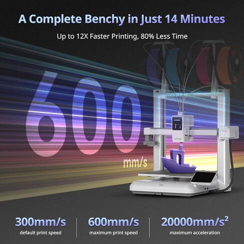 طابعة Anycubic Kobra X ثلاثية الأبعاد متعددة الألوان، طباعة أسرع 2X وسهلة بنقرة واحدة، طابعات ثلاثية الأبعاد عالية السرعة 600 مم/ثانية للمبتدئين والأطفال، 4 ألوان مدمجة، 260 × 260 × 260 متر مكعب، طابعة FDM ثلاثية الأبعاد سهلة الاستخدام in Saudi Arabia