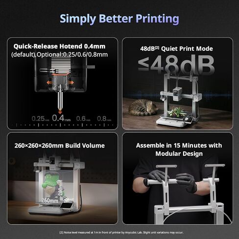 طابعة Anycubic Kobra X ثلاثية الأبعاد متعددة الألوان، طباعة أسرع 2X وسهلة بنقرة واحدة، طابعات ثلاثية الأبعاد عالية السرعة 600 مم/ثانية للمبتدئين والأطفال، 4 ألوان مدمجة، 260 × 260 × 260 متر مكعب، طابعة FDM ثلاثية الأبعاد سهلة الاستخدام in Saudi Arabia