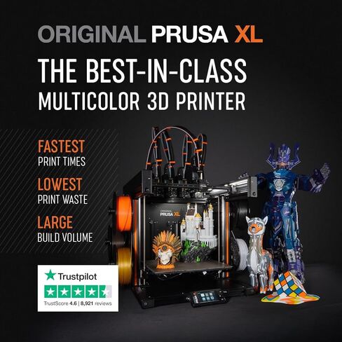 طابعة Prusa XL الأصلية شبه المجمعة ثلاثية الأبعاد برأسين، طابعة CoreXY ثلاثية الأبعاد كبيرة الحجم، سهلة التجميع، حجم البناء 14.17 × 14.17 × 14.17 بوصة، رأسا أدوات مستقلان، تجربة متعددة المواد in Kuwait