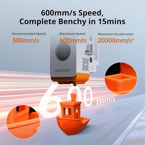 Anycubic Kobra S1 3D Printer Only, Enclosed CoreXY Structure 600mm/s High Speed 3D Printing with AI Spaghetti Detection, LeviQ 3.0 Auto Leveling, 320℃ All-Metal Hotend for ABS/ASA/PLA/PETG/TPU, 250mm³ in Saudi Arabia