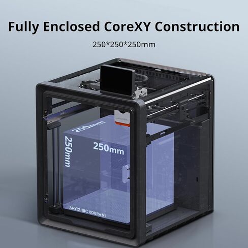 Anycubic Kobra S1 3D Printer Only, Enclosed CoreXY Structure 600mm/s High Speed 3D Printing with AI Spaghetti Detection, LeviQ 3.0 Auto Leveling, 320℃ All-Metal Hotend for ABS/ASA/PLA/PETG/TPU, 250mm³ in Saudi Arabia