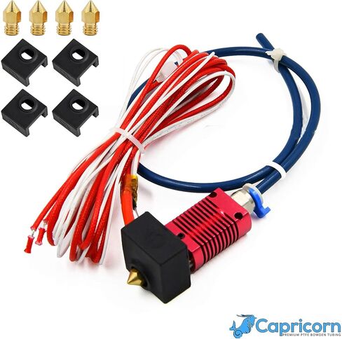 مجموعة الطابعة ثلاثية الأبعاد Ender 3 /Pro/V2 الطارد MK8 HotEnd 24 فولت مع ترقية فوهة 0.4 مم مع احتكاك منخفض متوافق مع أنابيب Creality-Capricorn in Saudi Arabia