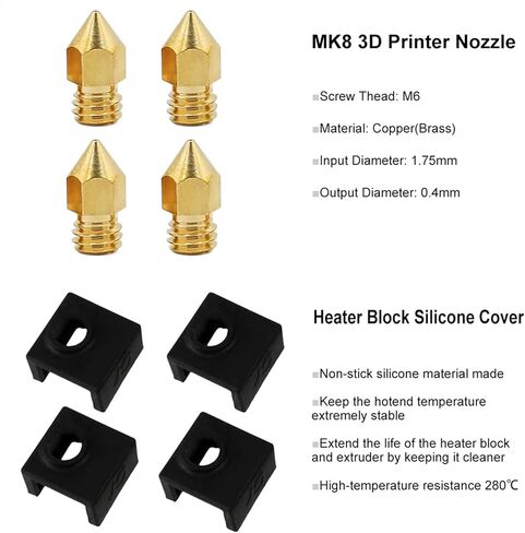 مجموعة الطابعة ثلاثية الأبعاد Ender 3 /Pro/V2 الطارد MK8 HotEnd 24 فولت مع ترقية فوهة 0.4 مم مع احتكاك منخفض متوافق مع أنابيب Creality-Capricorn in Saudi Arabia