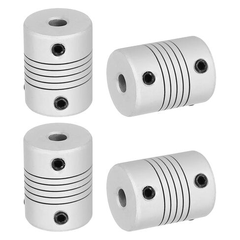 MECCANIXITY 4 Pcs Flexible Couplings 6.35mm to 6.35mm Aluminum Alloy Joint Connector, Flexible Shaft Couplings Motor Coupler for 3D Printer CNC Machine Motor Guide DIY Encoder D25 x L19mm in Saudi Arabia