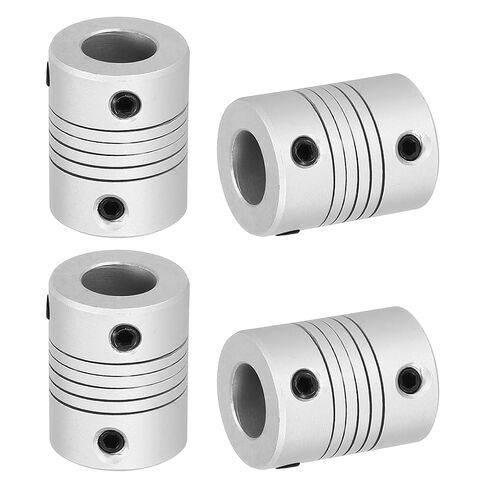 MECCANIXITY 4 Pcs Flexible Couplings 6.35mm to 6.35mm Aluminum Alloy Joint Connector, Flexible Shaft Couplings Motor Coupler for 3D Printer CNC Machine Motor Guide DIY Encoder D25 x L19mm in Saudi Arabia