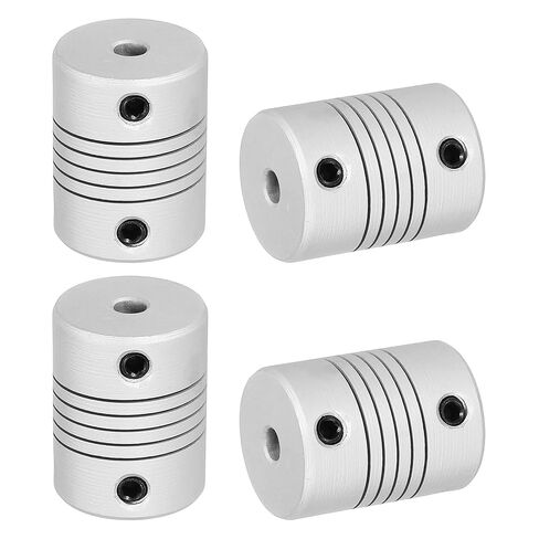 MECCANIXITY 4 Pcs Flexible Couplings 6.35mm to 6.35mm Aluminum Alloy Joint Connector, Flexible Shaft Couplings Motor Coupler for 3D Printer CNC Machine Motor Guide DIY Encoder D25 x L19mm in Saudi Arabia