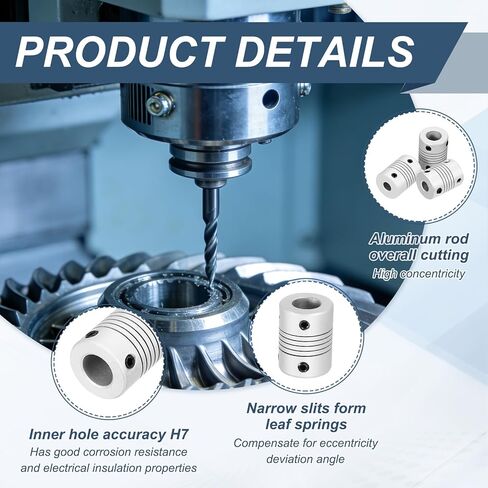MECCANIXITY 4 Pcs Flexible Couplings 6.35mm to 6.35mm Aluminum Alloy Joint Connector, Flexible Shaft Couplings Motor Coupler for 3D Printer CNC Machine Motor Guide DIY Encoder D25 x L19mm in Saudi Arabia