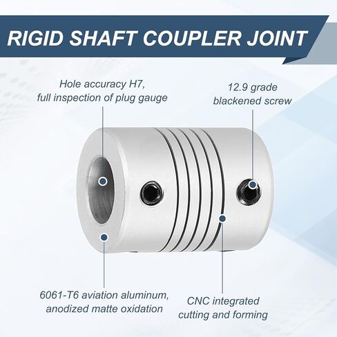 MECCANIXITY 4 Pcs Flexible Couplings 6.35mm to 6.35mm Aluminum Alloy Joint Connector, Flexible Shaft Couplings Motor Coupler for 3D Printer CNC Machine Motor Guide DIY Encoder D25 x L19mm in Saudi Arabia