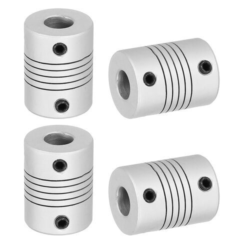 MECCANIXITY 4 Pcs Flexible Couplings 6.35mm to 6.35mm Aluminum Alloy Joint Connector, Flexible Shaft Couplings Motor Coupler for 3D Printer CNC Machine Motor Guide DIY Encoder D25 x L19mm in Saudi Arabia