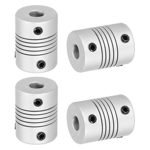 MECCANIXITY 4 Pcs Flexible Couplings 6.35mm to 6.35mm Aluminum Alloy Joint Connector, Flexible Shaft Couplings Motor Coupler for 3D Printer CNC Machine Motor Guide DIY Encoder D25 x L19mm in Saudi Arabia