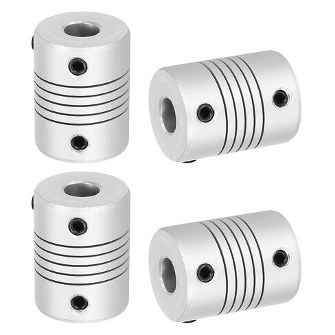 MECCANIXITY 4 Pcs Flexible Couplings 6.35mm to 6.35mm Aluminum Alloy Joint Connector, Flexible Shaft Couplings Motor Coupler for 3D Printer CNC Machine Motor Guide DIY Encoder D25 x L19mm in Saudi Arabia
