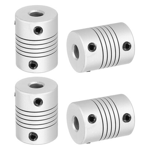 MECCANIXITY 4 Pcs Flexible Couplings 6.35mm to 6.35mm Aluminum Alloy Joint Connector, Flexible Shaft Couplings Motor Coupler for 3D Printer CNC Machine Motor Guide DIY Encoder D25 x L19mm in Saudi Arabia