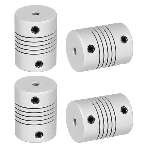MECCANIXITY 4 Pcs Flexible Couplings 6.35mm to 6.35mm Aluminum Alloy Joint Connector, Flexible Shaft Couplings Motor Coupler for 3D Printer CNC Machine Motor Guide DIY Encoder D25 x L19mm in Saudi Arabia