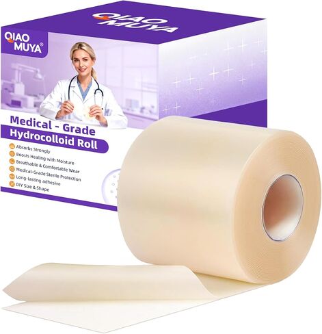 Hydrocolloid Roll for Wound Care, Hydrocolloid Bandages with Self-Adhesive, Flexible & Waterproof DIY Size & Shape（2in*5ft） in Saudi Arabia