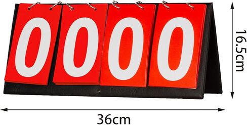Tabletop Scoreboard Score Keeper 4 Digit Competition Portable Score Flipper for Basketball Indoor & Outdoor Soccer Volleyball, Red in Saudi Arabia