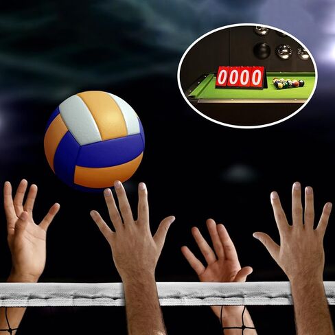 Tabletop Scoreboard Score Keeper 4 Digit Competition Portable Score Flipper for Basketball Indoor & Outdoor Soccer Volleyball, Red in Saudi Arabia