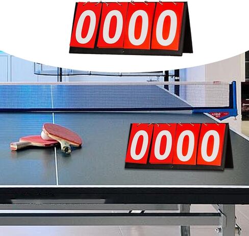 Tabletop Scoreboard Score Keeper 4 Digit Competition Portable Score Flipper for Basketball Indoor & Outdoor Soccer Volleyball, Red in Saudi Arabia