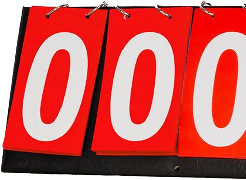 Tabletop Scoreboard Score Keeper 4 Digit Competition Portable Score Flipper for Basketball Indoor & Outdoor Soccer Volleyball, Red in Saudi Arabia