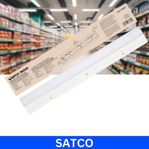 Satco 65-1700R1 2FT LED Linear Strip Lights with Bi-Level Microwave Sensor, 15W/20W/25W Selectable Wattage, 3500K–5000K CCT, 3500 Lumens Max, 120-277V, Dimmable 0-10V (8 Pack) in Saudi Arabia